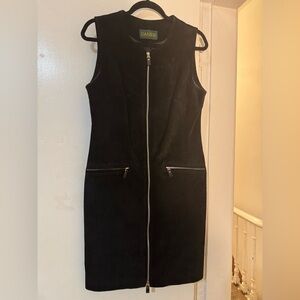 Danier Black Midi Zip-Up Dress